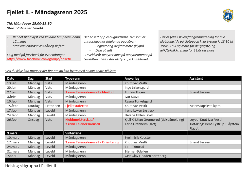 Mandagsrenn 2025